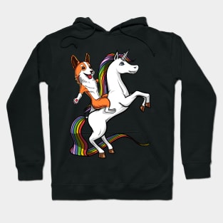 Corgi Dog Riding Unicorn Hoodie